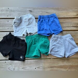 5 Garanimals 18M Shorts Bundle - Black, Gray, Blue, Green Infant Baby Toddler